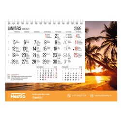 Kalendārs-galda, Saulriets, 2026.gads