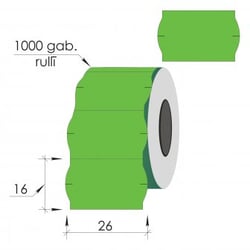 Uzlīmes marķēšanas pistolei 26x16 mm, zaļas, 1000gab.