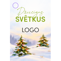Kartīte, specializēta ar klienta logo, Ziemas pasaka, 60x90mm