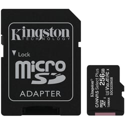 Atmiņas karte Kingston Canvas Select Plus microSDXC, 256GB, UHS-I, V30, U3, Class 10, ar adapteri
