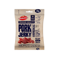 Uzkoda, liellopu gaļas, žāvēta, karsti kūpināta, Jerky, Nākotne, 35g