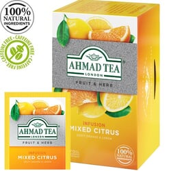 Tēja Ahmad, zāļu, citrusaugļu maisījums, folija konvertos, 20 gab.