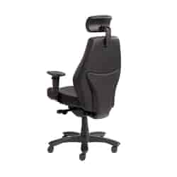 24 stundu krēsls Rapthor, ādas apdare melna, melna pamatne