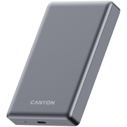 Ārējās uzlādes akumulators Canyon OnCharge 510 Power Bank, 10000mAh, 20 W, pelēks