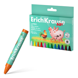 Vaska krītiņi, 12 krāsas, Erich Krause Baby Jumbo