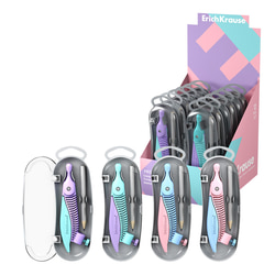 Cirkulis ar zīmuli, plastmasas, ar regulējamu turētāju, Erich Krause Pastel