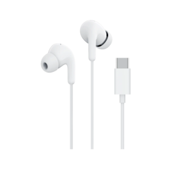 Austiņas ar mikrofonu Xiaomi, ar vadu, USB-C, baltas
