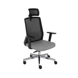 Biroja krēsls COCO BS HD Medley, auduma tonis pelēks MD05, hromēta pamatne