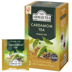 Tēja Ahmad, melnā, Cardamon, folija konvertos, 20 gab