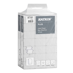 Papīra dvieļi - salvetes Katrin Plus Non-Stop, Z-fold, H2, 2 slāņi, 135 loksnes, 21pac./iep.
