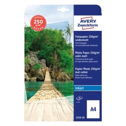 Fotopapīrs, matēts, A4, 20 loksnes, 250g/m², Avery