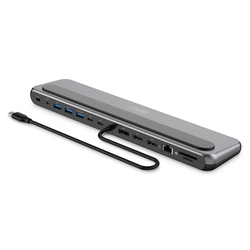 Dokstacija Digitus DA-70919 USB-C, 12 porti, 35 cm, melna