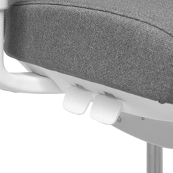 Biroja krēsls GLORY HD, ar jostas balstu, auduma tonis pelēks, balta pamatne