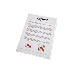 Dokumentu mape-stūrītis Esselte A4, 105mikr., glancēta, caurspīdīga, 100gab./iepak.