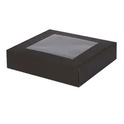 Dāvanu kaste, kartona, ar lodziņu un atlokāmu vāku, 330x300x80mm, melna