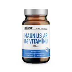 Magnijs ar B6 vitamīnu, 375mg, Iconfit, 90 kapsulas