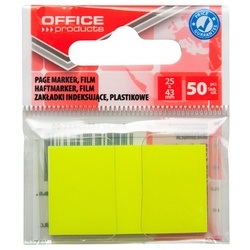 Marķēšanas indeksi 25x43 mm, dzelteni, plastikāta, Office Products