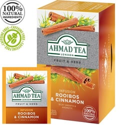 Tēja Ahmad, zāļu, rooibos un kanēlis, folija konvertos, 20 gab.
