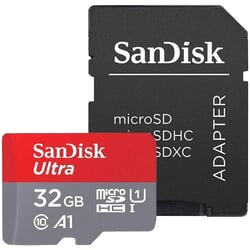 Atmiņas karte SanDisk Ultra microSDHC, 32GB, UHS-I, V10, U1, Class 10, ar adapteri