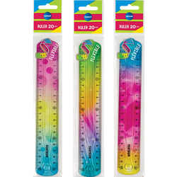 Lineāls 20 cm, plastmasas, lokans, Centrum