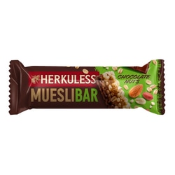 Musli batoniņš Herkuless, ar piena šokolādi un riekstiem, 25g