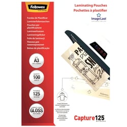 Kabatas laminēšanai A3, 125 mikr, Fellowes, 100gab.