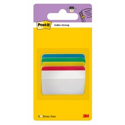 Marķēšanas indeksi 51x38mm, 6x4 krāsas, arhivēšanai, plastikāta, Post-it