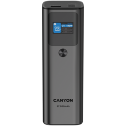 Ārējās uzlādes akumulators Canyon PB-2010 Power Bank, 27000mAh, 140W, pelēks