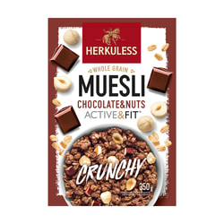 Sausās brokastis, musli, A&F ar šokolādi un riekstiem, Herkuless, 350g