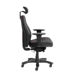 24 stundu krēsls Rapthor, ādas apdare melna, melna pamatne