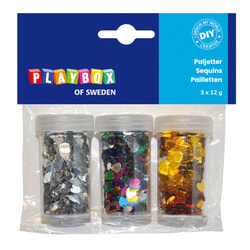 Spīdumi 3x12 g., sirdis, Playbox