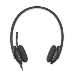 Austiņas ar mikrofonu Logitech H340, ar vadu, USB-A, melnas