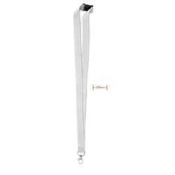 Tekstila aukla personas kartei ar metāla āķi, 20 mm, balta