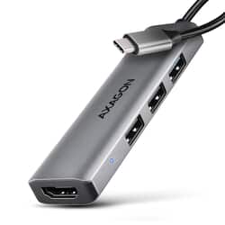 Dokstacija Axagon HMC-H3A USB-C, 4in1, 15 cm, pelēka