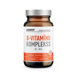 B vitamīnu komplekss (B1-B12), Iconfit, 90 kapsulas