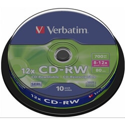 Matricas CD-RW Verbatim SERL, 700MB, 12x, 10gab.