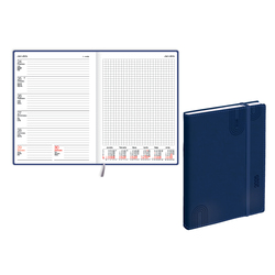 Plānotājs Quadro, mākslīgā āda, Soft, tumši zils, BPG (20370404)