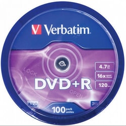 Matricas DVD+R Verbatim AZO, 4.7GB, 16x, 100gab.