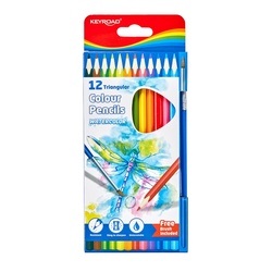 Krāsainie zīmuļi, trīsstūrveida, akvareļu, 12 krāsas, Keyroad Aquarelle