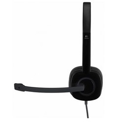 Austiņas ar mikrofonu Logitech H151, ar vadu, 3.5mm, melnas