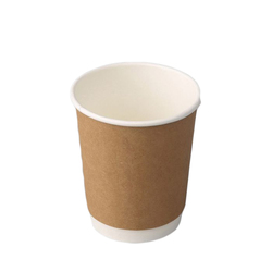 Kartona glāzes, divslāņu, 250ml, Kraft, 25gab.