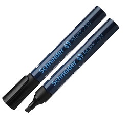 Marķieris permanents, 1-5 mm, melns, slīps, Schneider Maxx 233