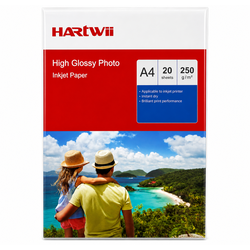 Fotopapīrs, glancēts, A4, 20 loksnes, 250g/m², Hartwii