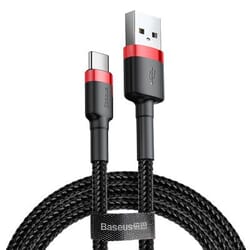 USB kabelis Baseus USB-A - USB-C, 2.0, 3A, 1m, melns