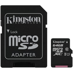 Atmiņas karte Kingston Canvas Select Plus microSDXC, 64GB, UHS-I, V10, U1, Class 10, ar adapteri
