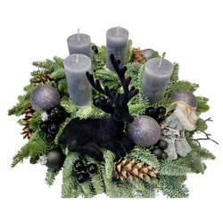 Vainags, adventes, melnā elegance ~35cm