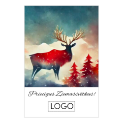 Kartīte, specializēta ar klienta logo, Briedis, 60x90mm