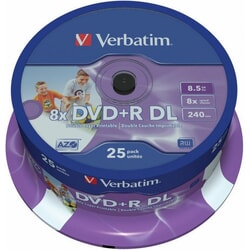 Matricas DVD+R Verbatim AZO DL Wide Printable non ID, 8.5GB, 8x, 25gab.