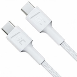 USB kabelis Green Cell USB-C - USB-C 2.0, 60W, 1.2m, balts