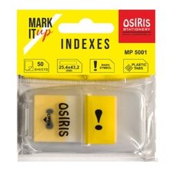 Marķēšanas indeksi ar izsaukuma zīmi, 25.4x42.3mm, 50gab, plastikāta